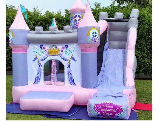 KidWise Princess Enchanted Castle With Slide in yard