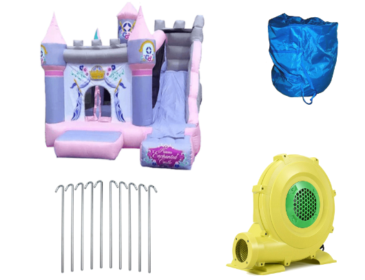 kidwise castle themed bounce house 13x11x11 in ft
