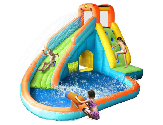 Kidwise Splash Landing Waterslide with Water Cannon Kids Playing