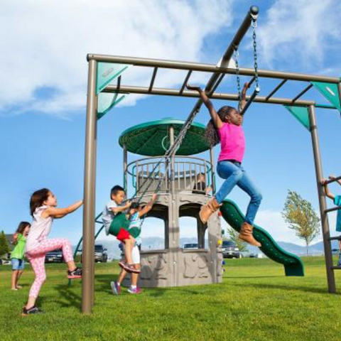 Kids Playing on Lifetime playset