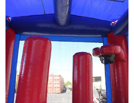 Red n Blue 2 Lane Commercial Combo Bounce House with pool