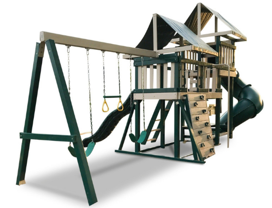 congo monkey swing set in green and sand color