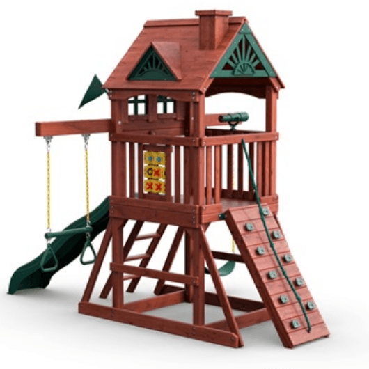 gorilla playsets five star ii space saver wooden swing set