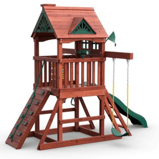 gorilla playsets five star ii space saver wooden swing set