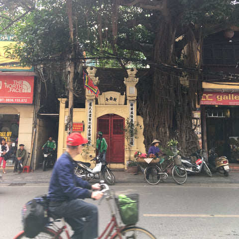 Man riding a bike in Hanoi