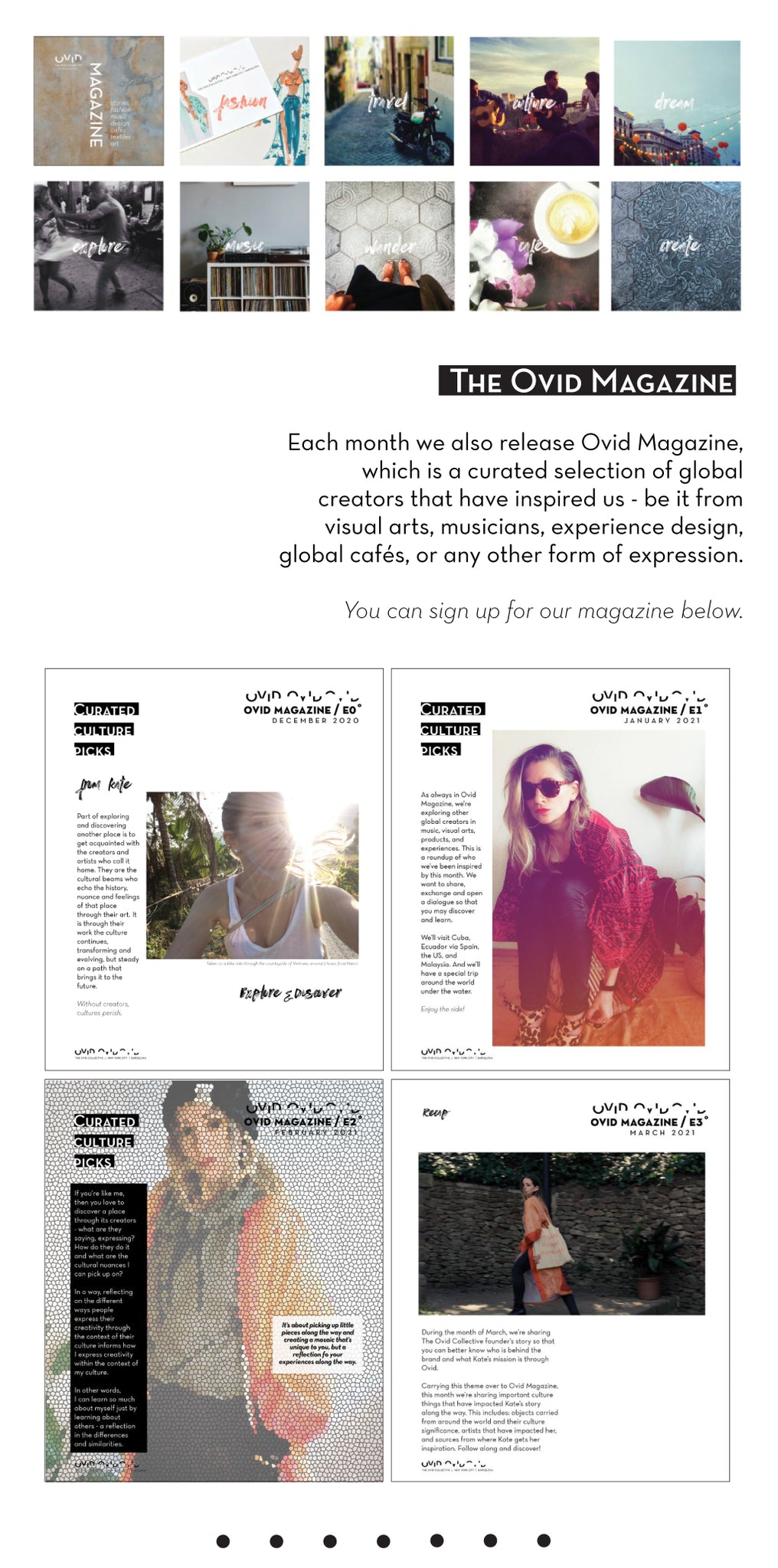The Ovid Collective Culture Magazine about world creators, artists and musicians