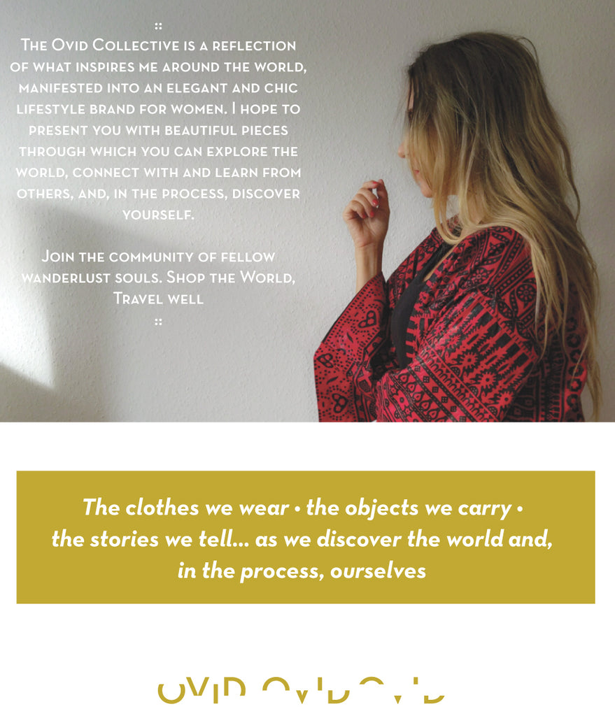 Founder's note about sustainable ethical globally inspired boho fashion brand