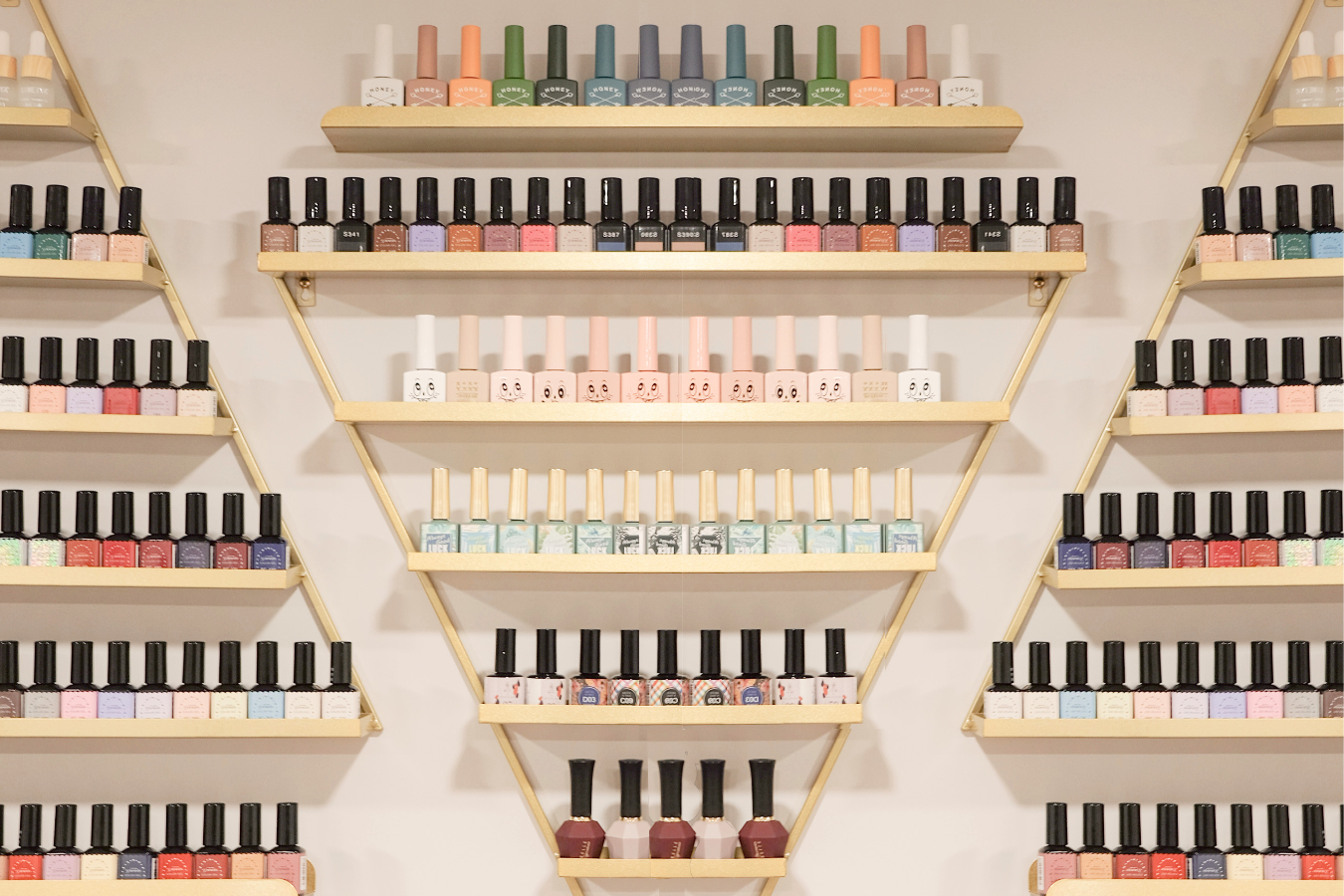 A Creative and Colorful Nail Polish Wall for Nail Polish Organization and Storage