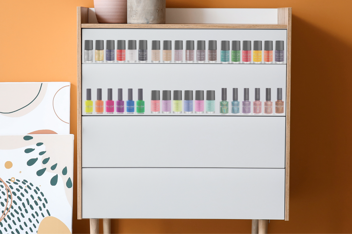 Designated Drawer arrange per color and finish type for Nail Polish Organization and Storage