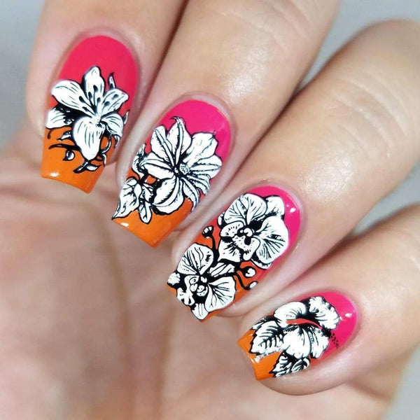 Easter nail art with black and white flowers easter nail designs yellow yellow pattern yellow ideas blue spring cute easter nail design ideas