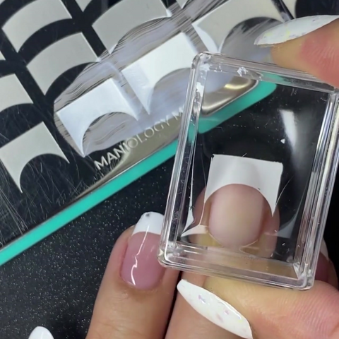 DIY Nail Stamping: Nail Art Hacks You Wish You Knew Sooner - French Tip Manicure Hack Using a Stamping Plate