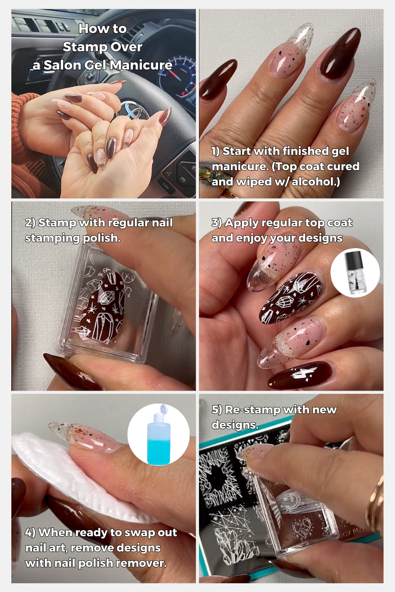 How to do Nail Stamping over a Gel Manicure