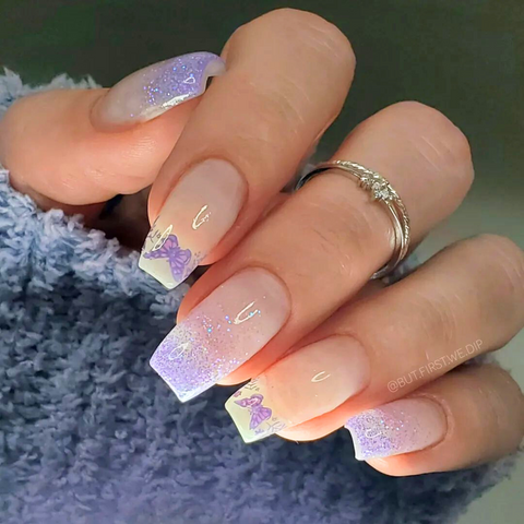 Lavender purple nails for relaxation retreat
