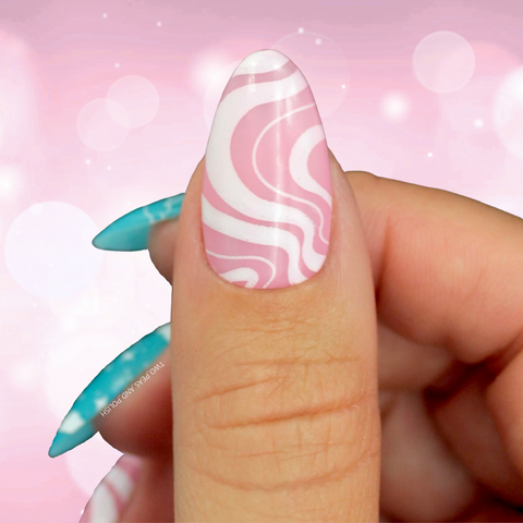 Pink swirly nails