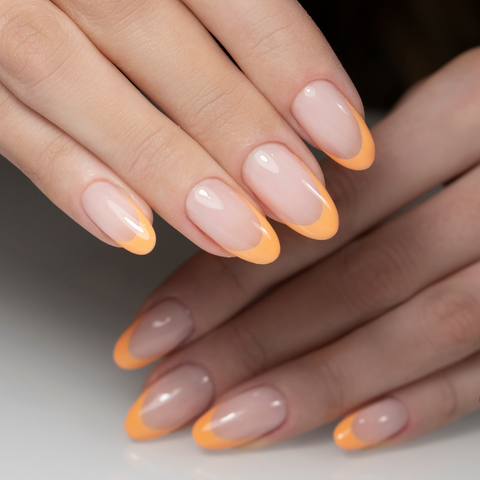 Orange French Tips Almond Nails: Spring French Manicures to Give Your Nails a Subtle Seasonal Touch