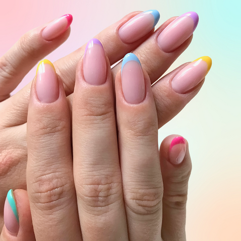 Pastel Rainbow French Tip Nails: Spring French Manicures to Give Your Nails a Subtle Seasonal Touch
