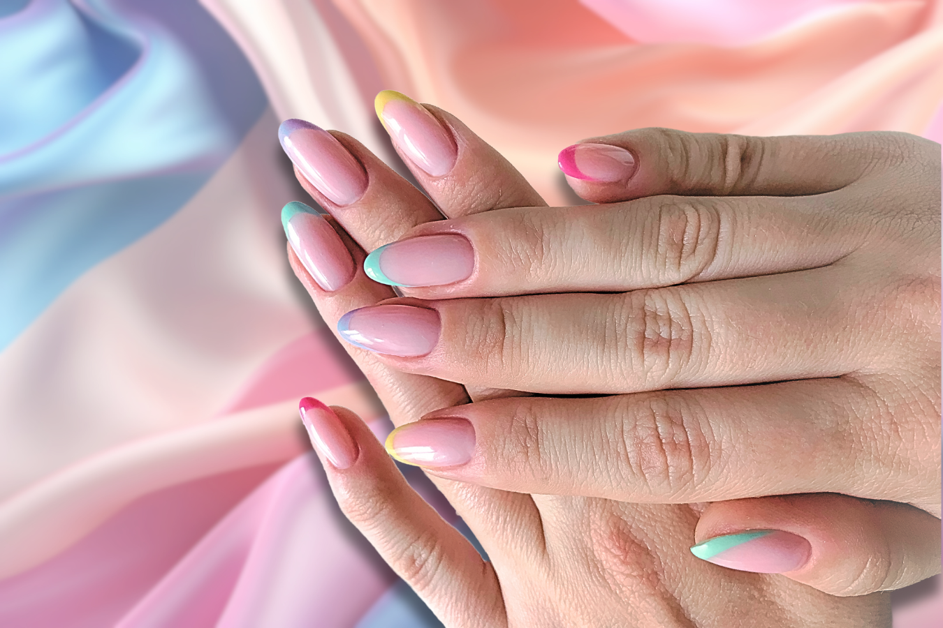 Pastel Rainbow French Tip Nails: Spring French Manicures to Give Your Nails a Subtle Seasonal Touch