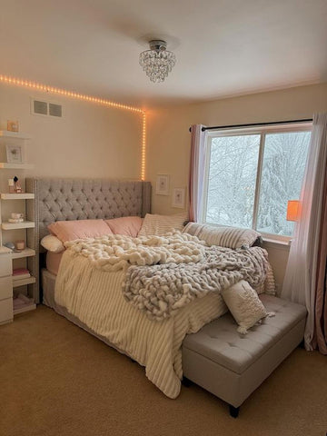 a cozy bedroom with throw blankets on the bed cheap hobbies fun hobby spend time outdoors