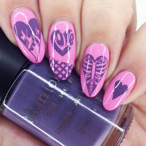 bleeding hearts nail stamping plate from maniology red nail color nails nails nails nails nails ring finger