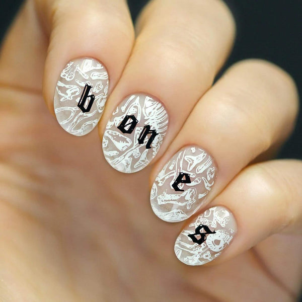 bones Glitterfingersss nail stamping art from maniology animal print nude nail designs instagram