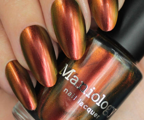 brown duochrome nails similar shade two coats brown nail brown mani