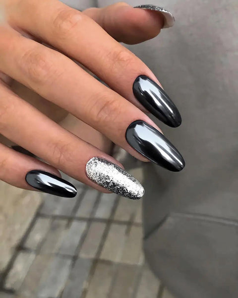 dark silver nail designs season love silver nail designs