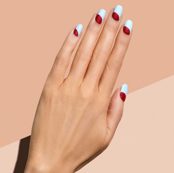 French manicure stand july nail ideas polka dots july nail idea blue stripes polka dots red white and blue red white and blue red white and blue red white and blue swirls negative space july nail design nail tech independence day