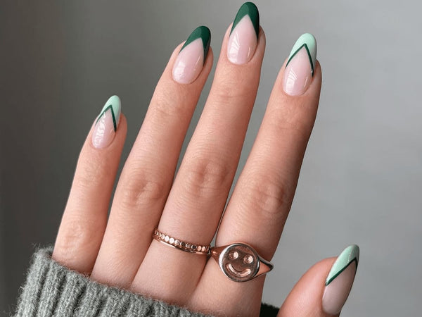 green french tip nails