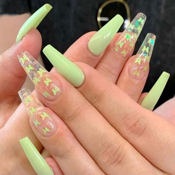 spring nails | Green nails, Green nail designs, Cute nail art designs