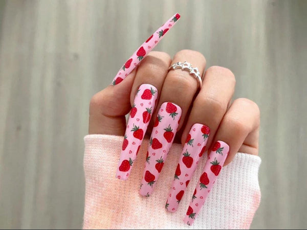 Amazon.com: Pink Press on Nails Medium Ballerina Fake Nails Glitter  Gradient Pink Swirl Design False Nails with Glue on Nails Artificial  Acrylic Nails Bling Square Stick on Nails for Women Girls :