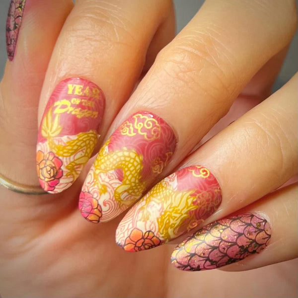 lunar new year nails from maniology short almond press on nails short almond