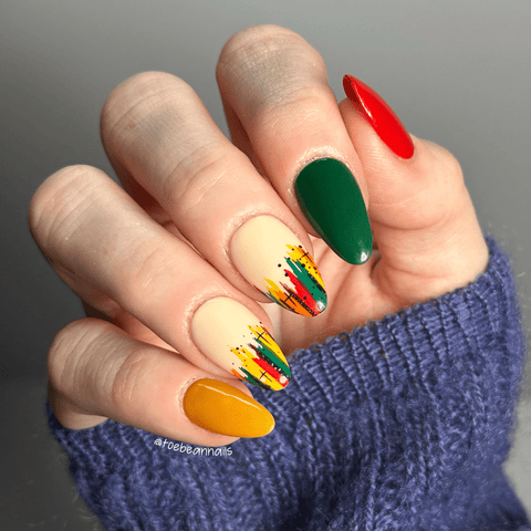 Abstract Brushwork Nails: Funky and Hippie Festival Nails To Rock Your Summer Fest Look