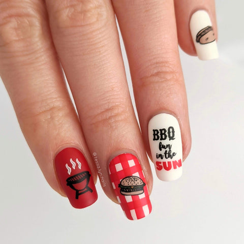 Fiery red nails for BBQ parties