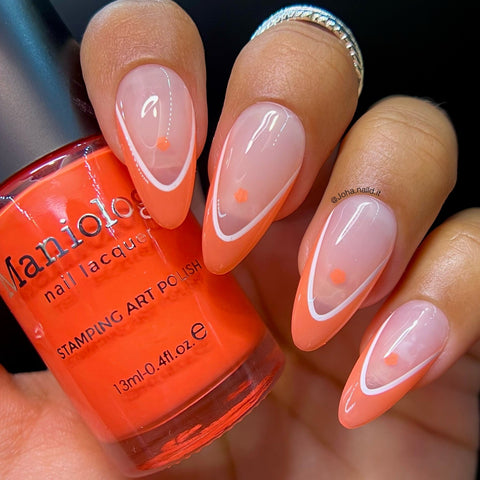 Vibrant Neon Double French Tips: Halloween French Tip Nails