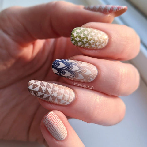 Muted Geometric Nail Patterns: Funky and Hippie Festival Nails To Rock Your Summer Fest Look