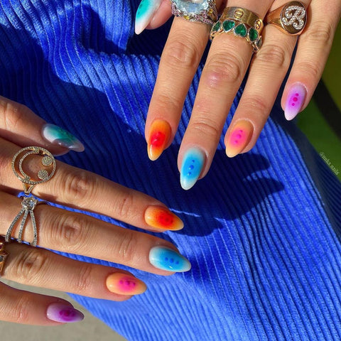 nails with different colors weeks sea toes trend shapes destination waves chrome coat manicures