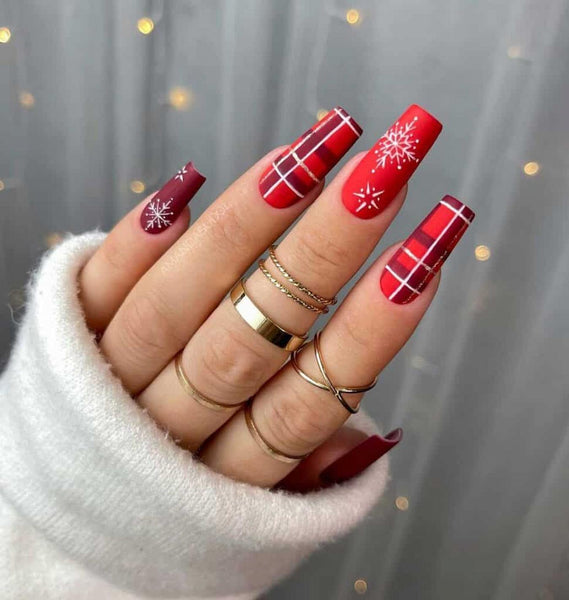 nails with red designs