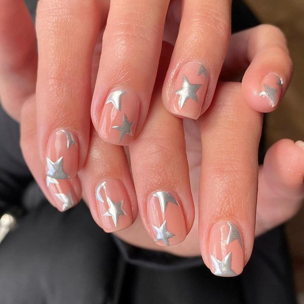 nails with silver chrome designs nail ideas silver nail designs silver nail art beauty silver nail season
