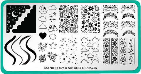 Maniology and Sip and Dip collaboration nail stamping plate
