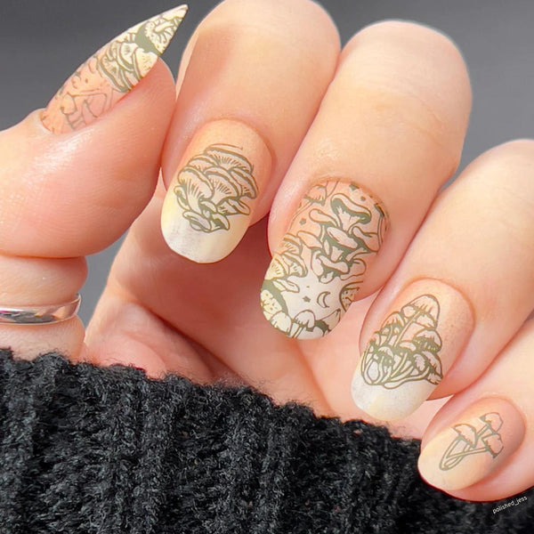 orange mushroom designed nail art nails nails nails spring nail designs spring nail art designs