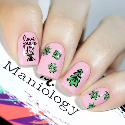 pastel pink and green christmas nail designs christmas nail designs accent nail artist holiday season christmas tree christmas nail art ideas