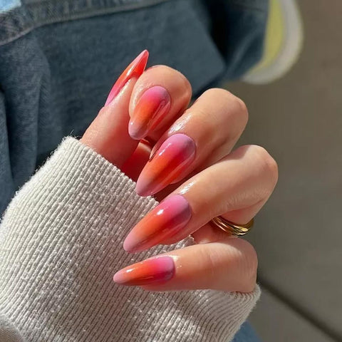 pink aura nails