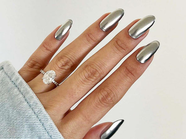 silver chrome nails ideas silver nail art women silver nail designs opt silver nail designs heart love instagram