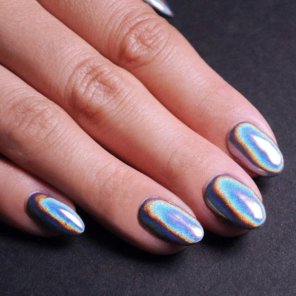 silver reflective nail polish
