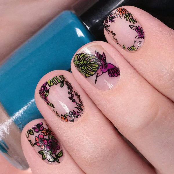 someone's nail art with flower designs base coat top coats nail polish top coats top coats wear time polish manicure layer