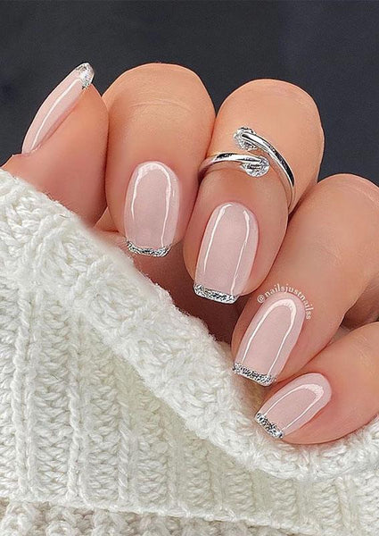 someone's nails with silver nail designs silver nail silver nail silver nail silver nail silver nail