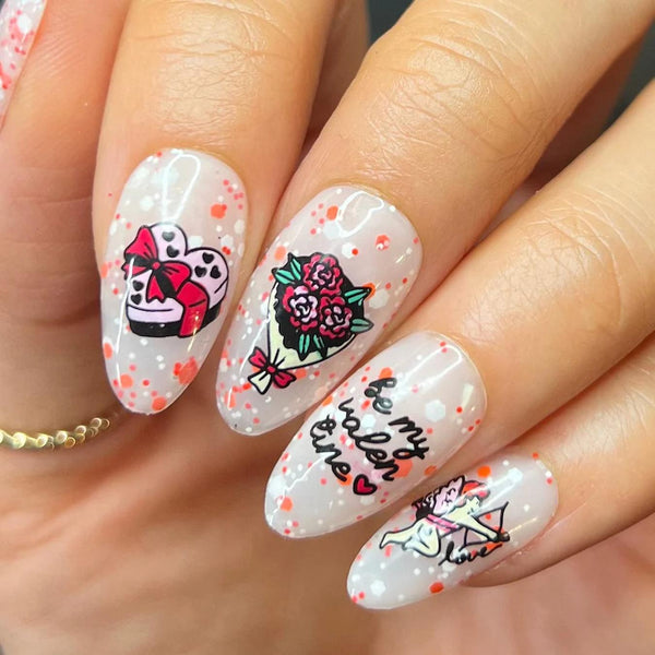 the love letters nail stamping plate from maniology nails day nails