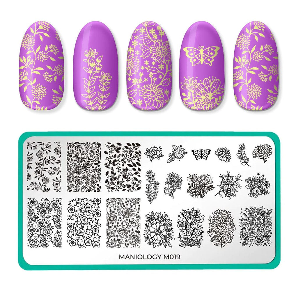 Bloomin' Babe Nectar & Seed Nail Stamping Plate | Maniology
