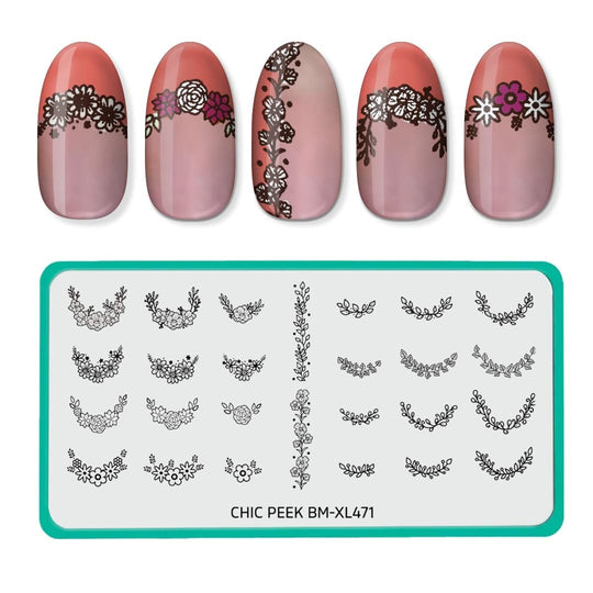 Garden Party Desert Rose Nail Stamping Plate | Maniology