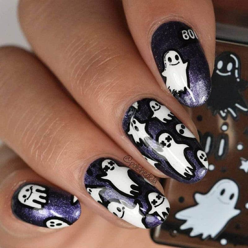 Boo Ya Ghosted Halloween Nail Stamping Plate | Maniology